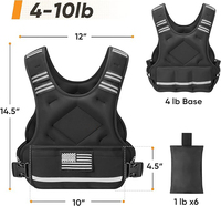 Gilet lesté en néoprène 4-10lb 12-18lb 20-32lb Poids réglables avec bande réfléchissante pour hommes femmes Entraînement musculaire