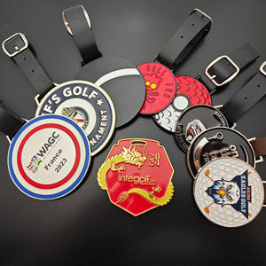 Fabricants en gros <span class=keywords><strong>de</strong></span> porte-étiquettes <span class=keywords><strong>de</strong></span> sac en cuir noir <span class=keywords><strong>de</strong></span> bonne qualité avec impression UV surélevée, métal, golf - Product Image 5