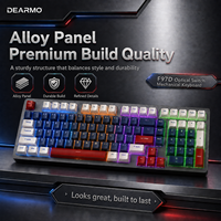 Clavier mécanique optique filaire F97D, disposition 97 touches, panneau en alliage, rétroéclairage LED mixte pour ordinateur de bureau, ordinateur portable, gamer, échange à chaud