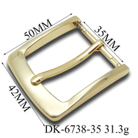 Ceinture à boucle simple en alliage de zinc de 35 mm, finition nickel brossé, pour femme et homme, avec logo personnalisé, sans plomb