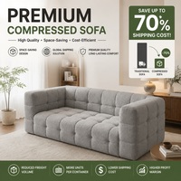 Sofa modular kubus vakum terkompresi, berbahan campuran linen, berumbai, dan dapat dilipat, cocok untuk ruang tamu, apartemen, dan keluarga.