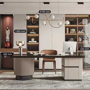 Estante De Madeira Porta De Vidro Deslizante Com Conversível Extensível Refrigeração Dobrável Características Biblioteca Bookshelf - Product Image 5