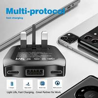 Cargador Rápido 2026 de 65W 2C1A ABS+PC con PD/QC3.0 para Laptops, Entrada 220V, Ecológico, Superventas