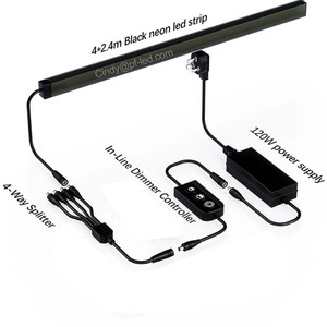 4Packs Slat Wall <b>Light</b> Strip for 13mm Gap Wood Slat Wall <b>Panel</b> Black Neon Flex Warm <b>Light</b> - Product Image 1