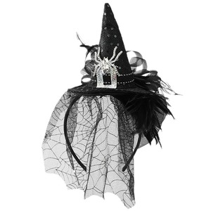 Luolan Halloween Children's Adult Black Witch <strong>Spider</strong> Web Lace Handmade Headband TV Movie <strong>Costumes</strong> <strong>Girls</strong> Boys Wholesale - Product Image 6