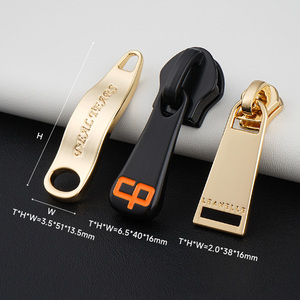 Personalizar Logotipo 5 #   Tirador de Cremallera Metálico Dorado para Bolsos, Mochilas y Ropa - Product Image 5