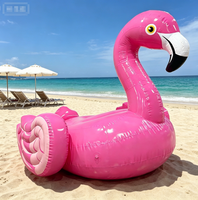 Bateau gonflable flamant rose, bateau gonflable tractable, bateau flottant pour piscine, été, eau, océan, lac, mer, amusement