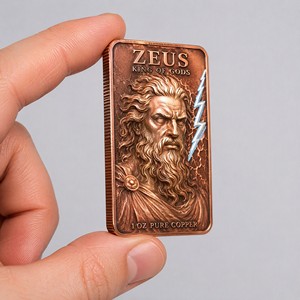 Pièce de collection commémorative Zeus Roi des Dieux en relief 3D personnalisé, 1 oz .999 Cuivre Fin, pièce de défi antique pour cadeau de luxe - Product Image 6