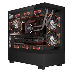 High Quality 2024 New Fashion 270 Full View Cube PC Case Glass Panel Micro Atx Gaming Computer Case with Ventaliation Holes