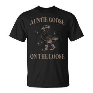 Camiseta Auntie Goose On The Loose para amantes de las gansos, regalo del día de la madre - Product Image 1