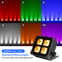 Pack de 10 projecteurs PAR LED d'extérieur étanches 4x18W RGBWAUV 6-en-1 IP65 DMX512 avec télécommande, batterie rechargeable et flight case