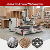 Routeur CNC 4 axes pour le bois, modèle 1325, pour portes d'armoires courbes, tables et chaises, armoires