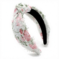 DREAM FASHION Bandeau pour fille à nœud papillon fleur blanche, durable, léger, élégant, fait main, haute qualité, multifonctionnel pour femme