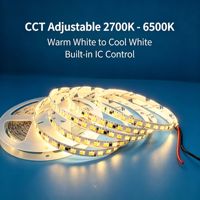 Bande lumineuse LED 192 LED 8MM 2835 SMD CCT 110V 220V haute tension à changement de couleur sans alimentation électrique