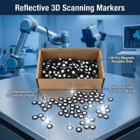 Titik Penanda Magnetik Reflektif Pemindaian 3D 100 Buah Titik Target Pemosisian yang Dapat Digunakan Kembali Presisi Pelacakan Pemindai Fotogrammetri