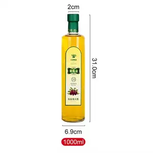 Empty Stocked Food Package Cooking Oil Bottle Clear 250ml 500ml 750ml 1000ml Olive Oil Glass Bottle
