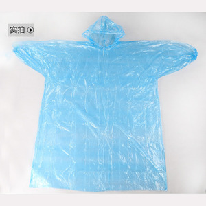 Imperméables jetables en PE en stock de 43g <span class=keywords><strong>pour</strong></span> l'<span class=keywords><strong>imperméable</strong></span> d'urgence du festival <span class=keywords><strong>avec</strong></span> <span class=keywords><strong>capuche</strong></span> à cordon de serrage - Product Image 6