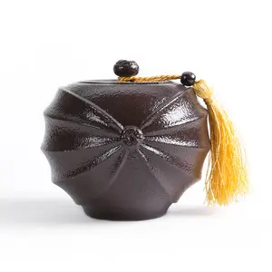 MSH tembikar hitam Zisha stoples keramik wadah biji-bijian hadiah promosi komersial