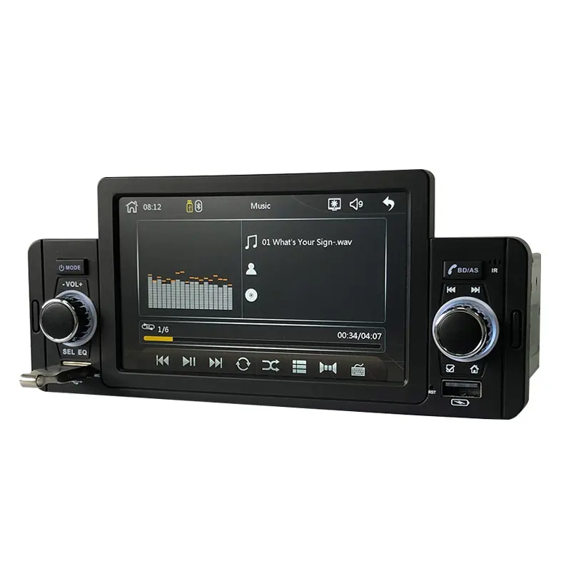 Reproductor Mp5 para coche con pantalla individual de 1 Din y 5 pulgadas con Carplay, reproductor Mp5 estéreo de Audio para coche Android Auto BT