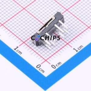 MSK-23D18G2 051 Slide Switch DIP Switch Double Pole Three Throw Rectangle Pin Header PC Pin Right Angle Insert - Product Image 2