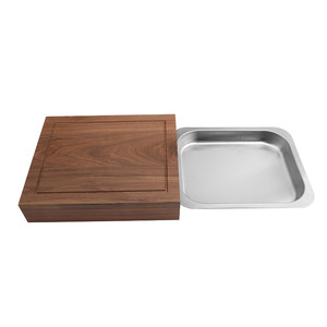 Tabla de cortar rectangular de madera de acacia de 28 cm para uso doméstico en la cocina - Product Image 5