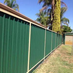 Affordable Green Steel Site Fence Heavy Duty Steel Colourbond Fence Panels Steel Sheet Fencing