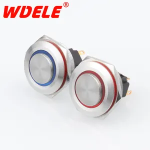 30MM Ring light 5A high-grade metal switch button Stainless steel push switch remote control micro Electrical