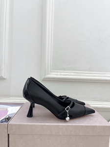 Zapatos Jimmy de Alta Calidad con Tacón Alto, Decoración de Hebilla de Perlas, Diseño Integral, Elegantes, Intelectuales y a la Moda - Product Image 2