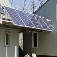 Système d'installation solaire photovoltaïque monocristallin MPPT 720W Topcon avec micro-onduleur et supports rétractables, batterie lithium-ion pour balcon