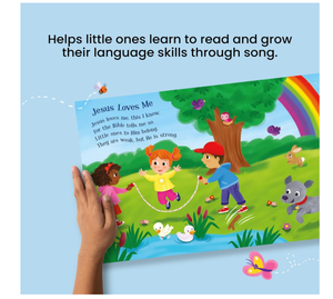 Livre sonore interactif Jésus m'aime, livre de chants bibliques pour enfants, livre d'histoires audio amusant, cadeau éducatif pour enfants - Product Image 5
