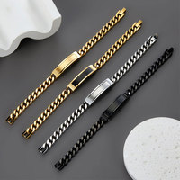Bracelet pour homme personnalisé, luxe, sans ternissement, plaqué or 14k 18k, acier inoxydable 316l
