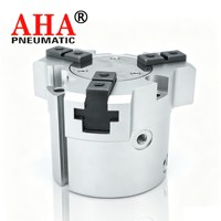 Pince pneumatique parallèle à 3 mâchoires série MHS, marque AHA, en alliage d'aluminium durable, garantie 1 an pour l'usinage CNC
