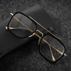Lunettes <span class=keywords><strong>de</strong></span> vue <span class=keywords><strong>de</strong></span> luxe Iron Man 2024 en titane pour hommes, montures optiques en acétate à motif uni - Product Image 3