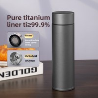 Tasse isotherme légère en titane écologique pour camping, voyage, affaires, avec filtre à thé, bouteille thermique chaude/froide