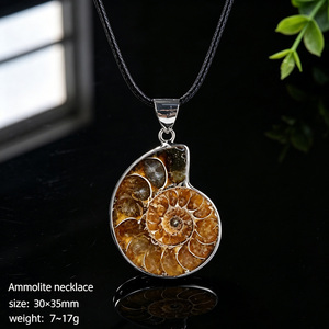 Set di Gioielli all'Ingrosso con Fossile Naturale di Ammonite: Spilla a Forma di Polpo, Ciondolo, Collana e Anello per <span class=keywords><strong>Donna</strong></span> - Product Image 3