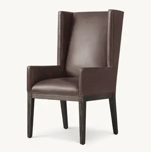 Fauteuil à oreilles contemporain Sassanid OEM des années 1950 Ensemble de salle à manger de luxe américain Fauteuil de salle à manger en cuir Stewart - Product Image 1