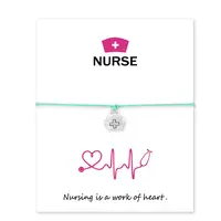 Pulsera con colgante de estetoscopio para enfermera, pulsera de cuerda personalizada para pareja, regalo para estudiante de enfermería