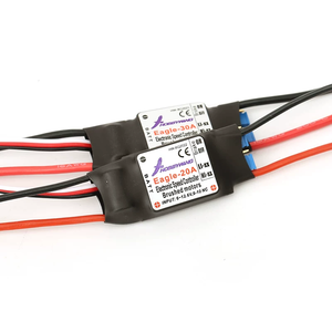 Contrôleur de vitesse électronique <span class=keywords><strong>Hobbywing</strong></span> Eagle-20A <span class=keywords><strong>30A</strong></span> à balais avec BEC linéaire 5V 1A 2-3S LiPo 4-10S NiMH pour modèle RC à voilure fixe - Product Image 1
