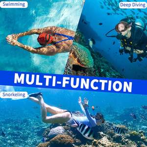 Mascarilla de <span class=keywords><strong>buceo</strong></span> ovalada redonda de color negro, máscara de <span class=keywords><strong>buceo</strong></span> antiniebla con lente de vidrio templado, divertida, cara completa - Product Image 5