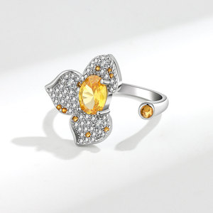 Nuovo Arrivo: Anello di Lusso Leggero con Fascino <span class=keywords><strong>Femminile</strong></span>, Anello con Zircone Rosa, Fiore Tridimensionale, Regalo per Feste - Product Image 6