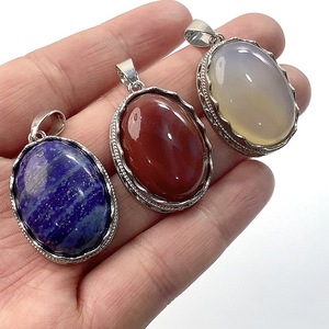 Nouvel Arrivage en Gros : Pendentif en Pierre Naturelle Ovale 18*25mm (Améthyste, Quartz Rose) pour la Fabrication de Bijoux - Product Image 3
