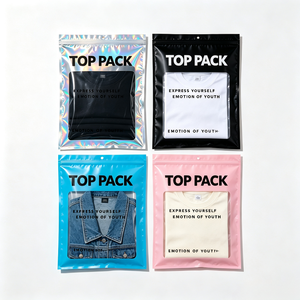 Bolsa de Ropa Personalizada OEM con Cierre y Ventana para Camisetas, Sudaderas, Ropa Urbana, Empaque para Venta en Línea de Marcas de Moda, MOQ Bajo - Product Image 1