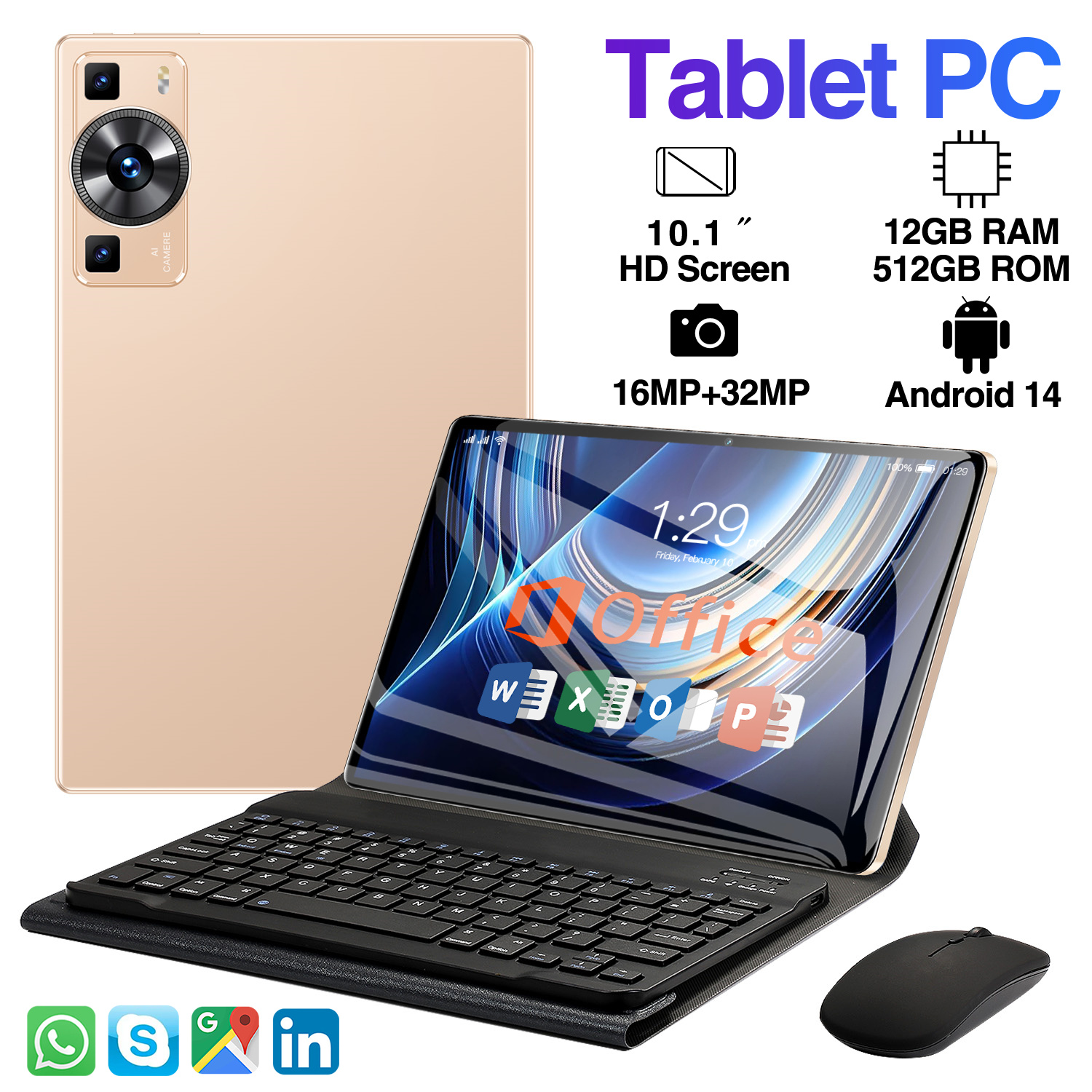 Android OS搭載 タブレット 12GB+512GB キーボード付き Amazon.co.jp: 2025 タブレット Android 14 タブレット 10インチ