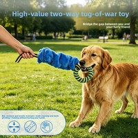 Jouet interactif pour animaux de compagnie : Corde en tissu Oxford résistante aux morsures avec anneau pour mâcher, idéal pour chiens de taille moyenne/grande, pour le nettoyage des dents et le divertissement