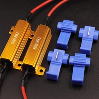 Decodificador LED universal para automóviles RX24-50W de alta potencia, oro-aluminio, 6R8R10 ohmios, para luces traseras, luces de freno, luces direccionales y decodificación de carga.