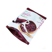 Pochette debout réutilisable avec logo imprimé personnalisé surface mate sac de rangement pour thé noir sacs d'emballage alimentaire avec fermeture éclair