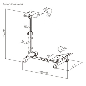 Support de volant de course pliable LRS05-BS pour simulateur de course, support de volant de course, cockpit de simulateur de course - Product Image 6