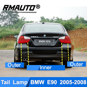 Ensemble de feux arrière LED RMAUTO pour BMW E90 Série 3 2005-2008 2009-2012, feux arrière, feux de freinage, feux de brouillard, clignotants - Product Image 1