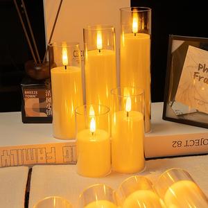 Bougie LED sans fumée à piles, en forme de balle, avec coque en PP, plusieurs tailles, flamme vacillante, télécommande - Product Image 1