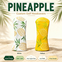 Housse de club de golf MOJUE GOLF OEM personnalisée avec broderie ananas, imperméable en PU, avec fermeture magnétique